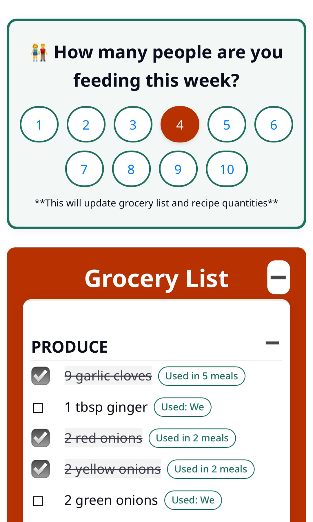 Adjust Servings Screenshot